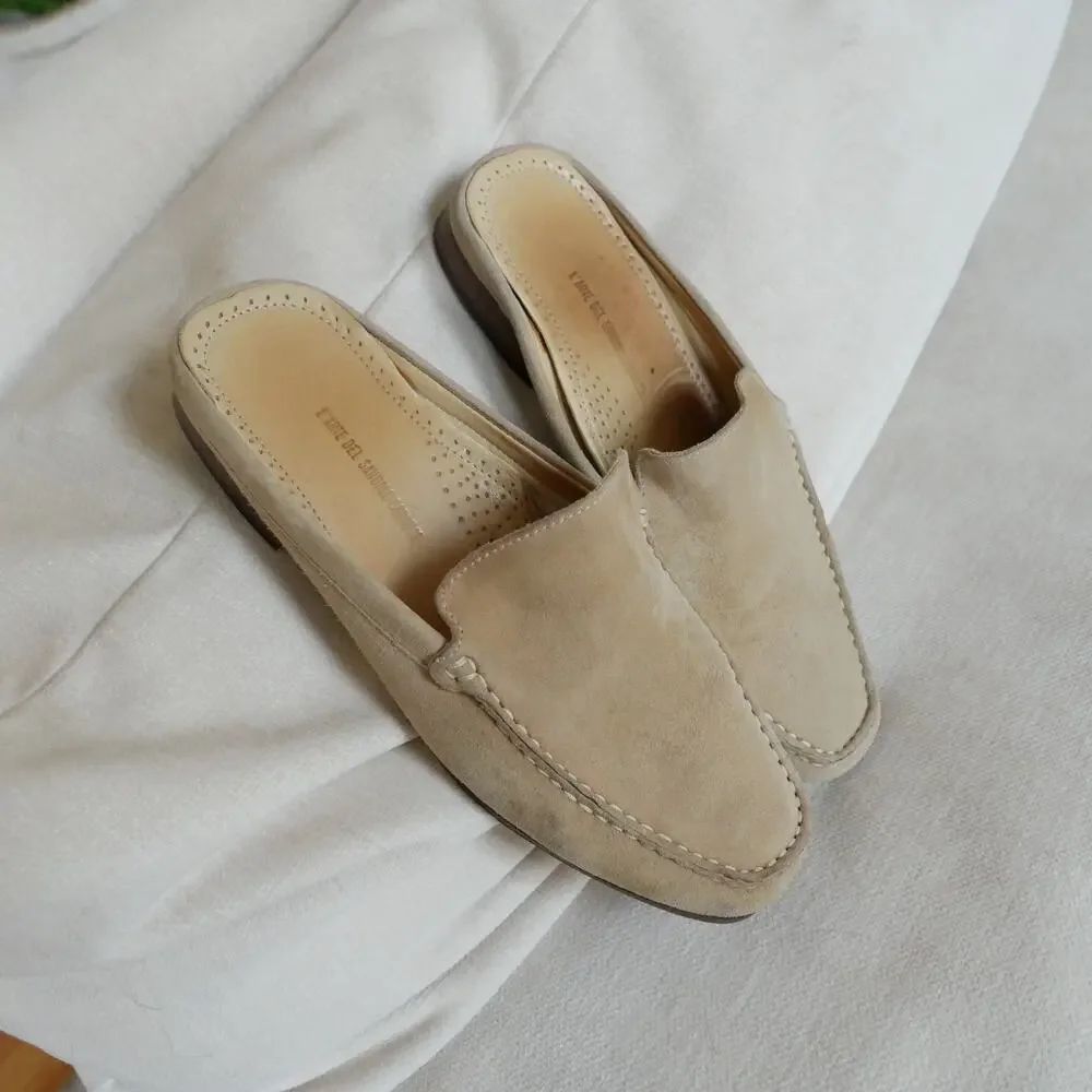L’ARTE DEL SANDALO CAPRESE Loafer suede mule slide made in Italy 38 or 7.5 - Picture 9 of 15
